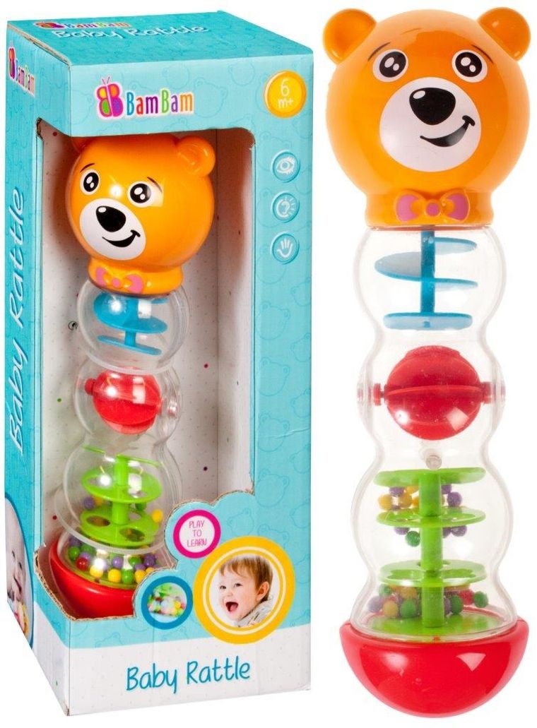 BamBam, miś, grzechotka