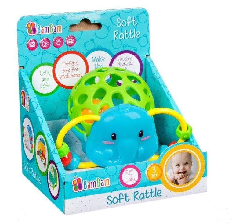 BamBam, słoń, miękka grzechotka