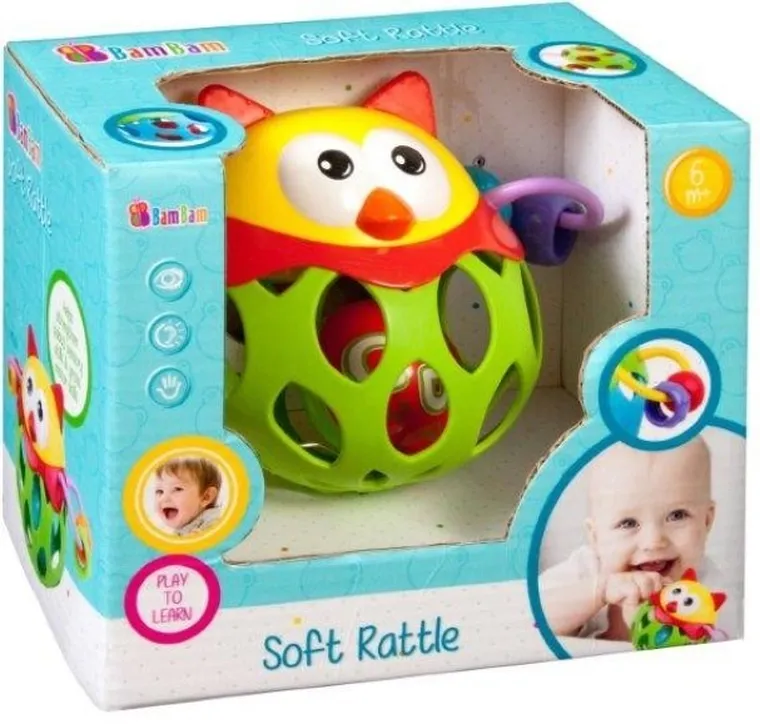 BamBam, sówka, miękka grzechotka