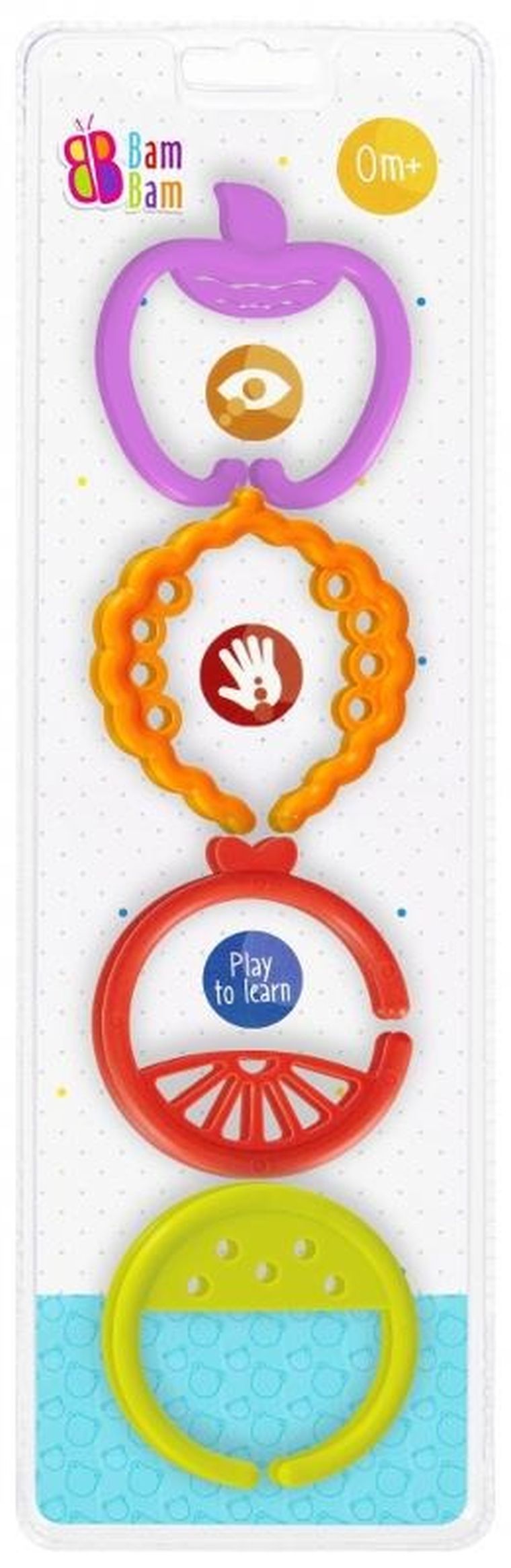 BamBam, zabawka sensoryczna, krążki owoce, 16 elementów