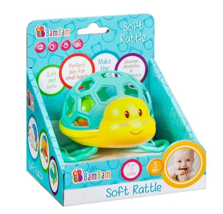 BamBam, żółw, miękka grzechotka