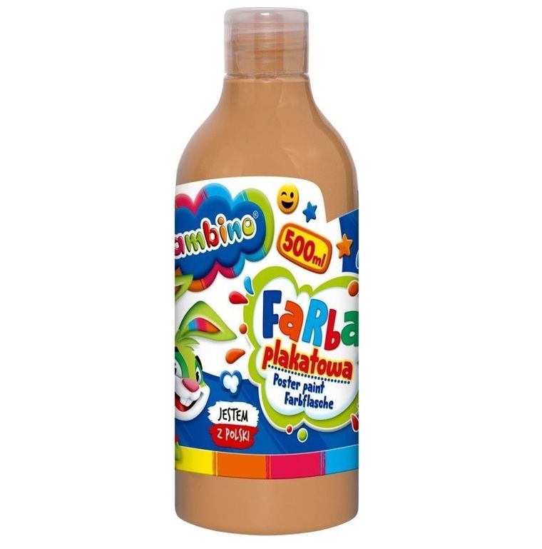 Bambino, farba plakatowa, butelka, cielista, 500 ml