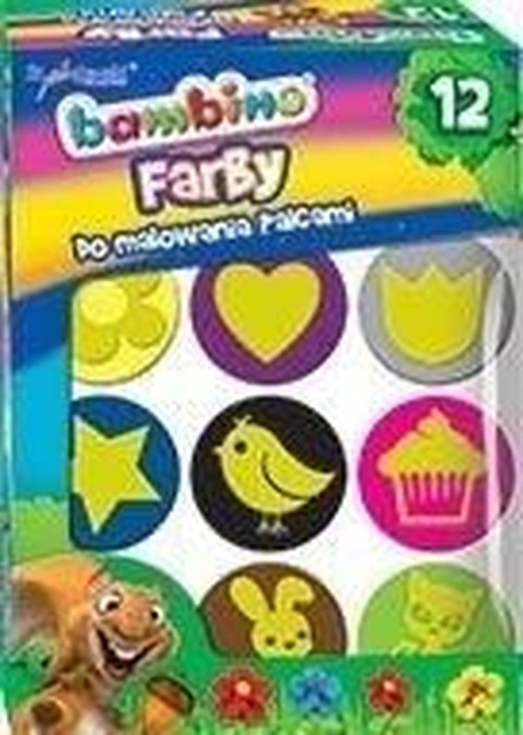 Bambino, farby do malowania palcami, 12 kolorów, 15ml