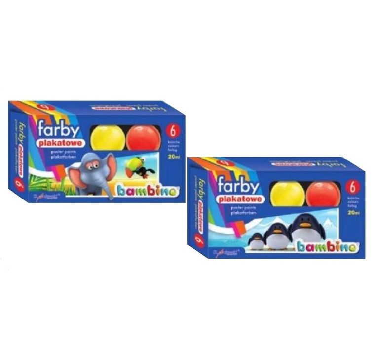 Bambino, farby plakatowe, 20 ml, 6 kolorów