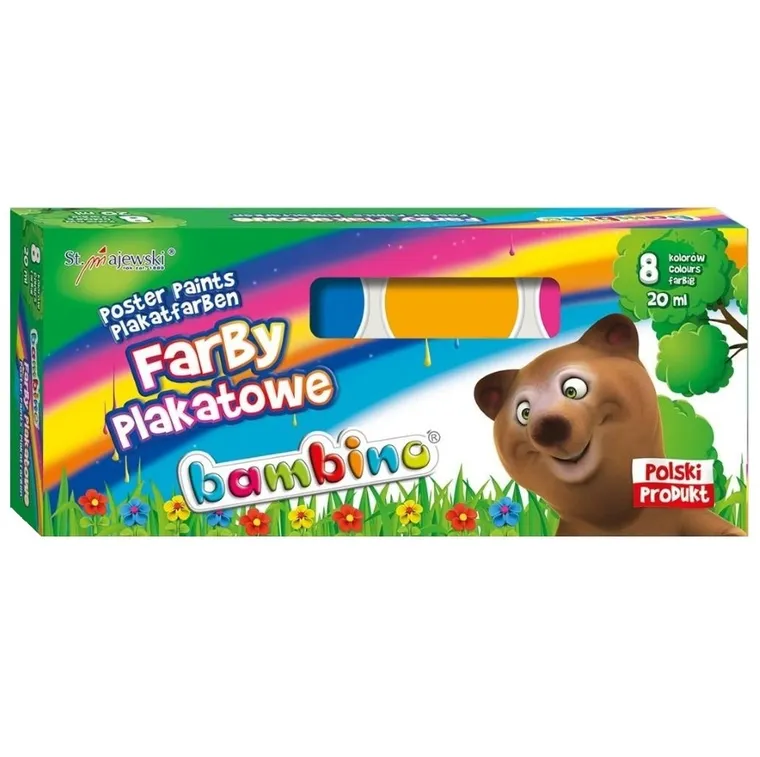 Bambino, farby plakatowe, 8 kolorów, 20 ml