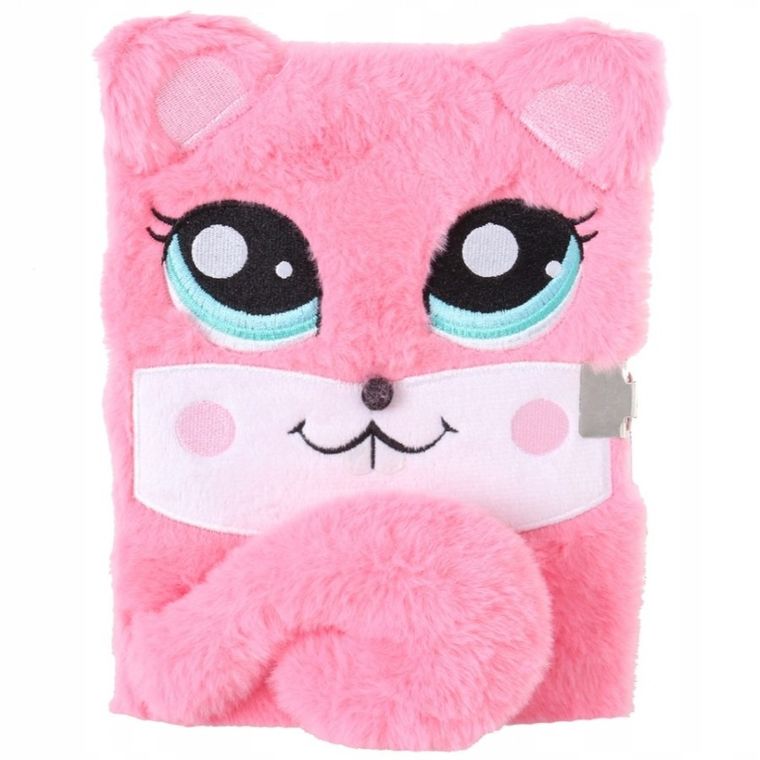 Bambino, pamiętnik z kłódką 3D, włochacz, A5, 96 kartek, Squirrel