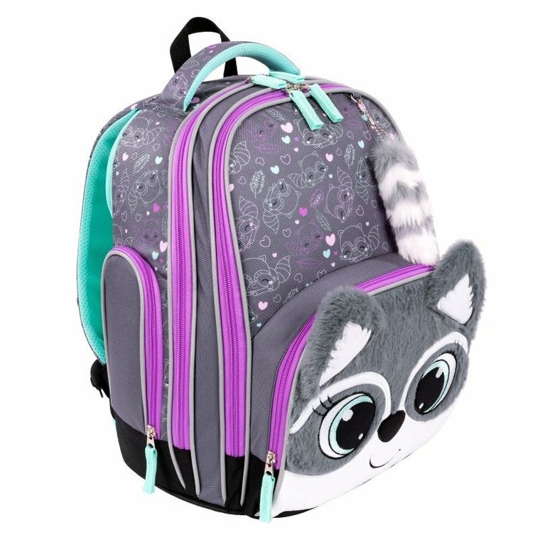 Bambino, plecak szkolny, 2-komorowy, Racoon
