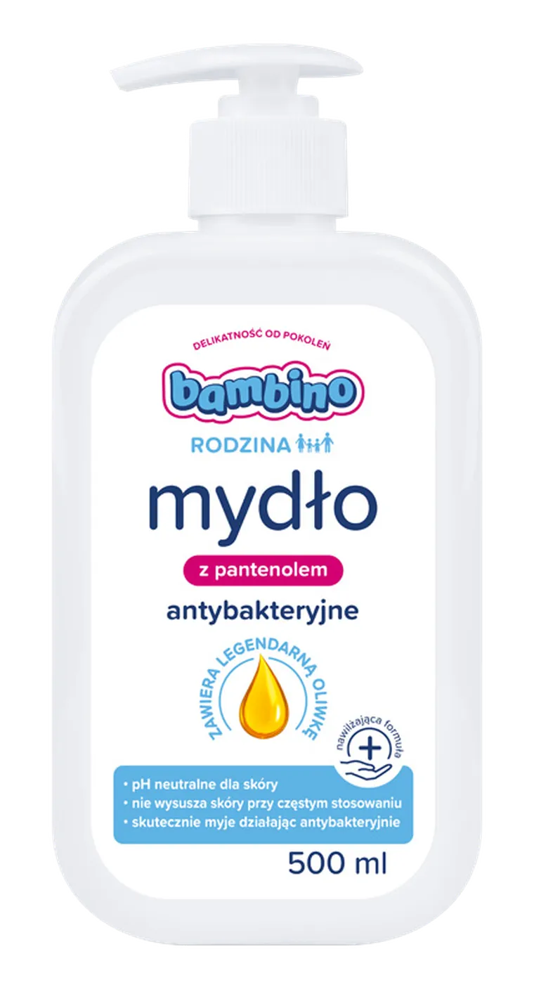 Bambino, Rodzina, mydło w płynie antybakteryjne z pantenolem, 500 ml