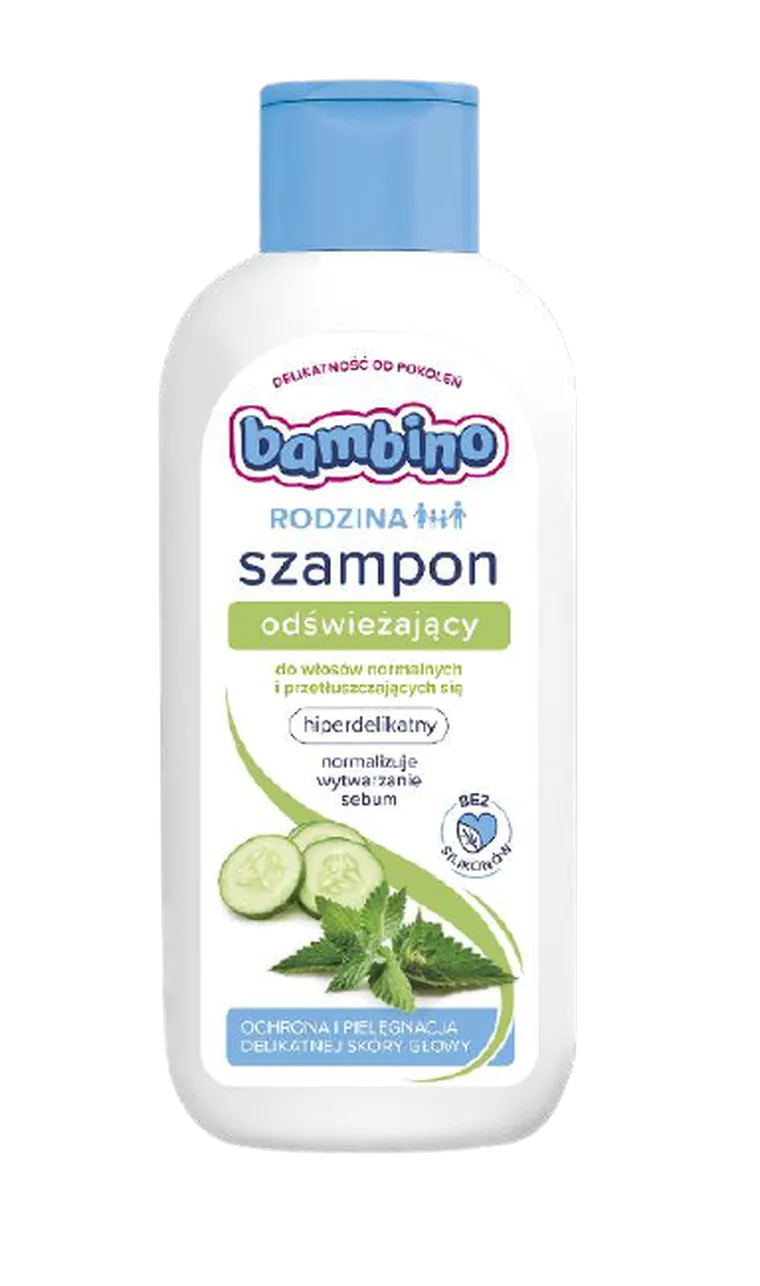 Bambino, rodzina, szampon do włosów odświeżający, włosy normalne i przetłuszczające się, 400 ml