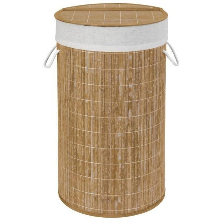 Bambusowy kosz na pranie, jasny brąz, 55l