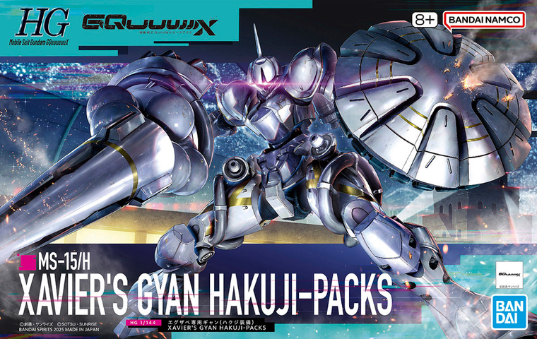 Bandai, HG GQuuuuuuX, Xavier's Gyan Hakuji-Packs, model kolekcjonerski do składania, 1:144