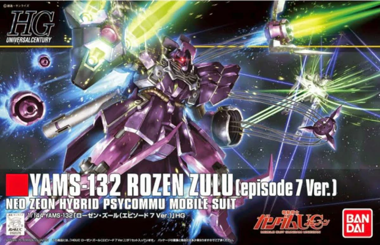 Bandai, HG Universal Century, Yams-132 Rozen Zulu, Episode 7, model kolekcjonerski do składania, 1:144