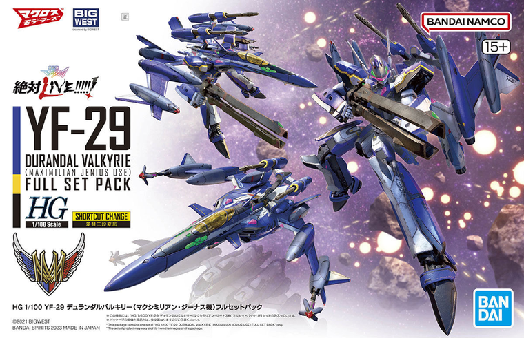 Bandai, HG, Yf-29 Durandal Valkyrie, Maximilan Jenius Use, Full Set Pack, model kolekcjonerski do składania, 1:100
