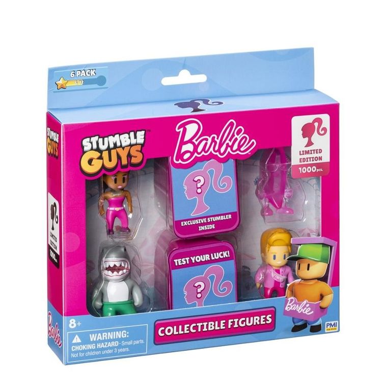 Bandai, Stumble Guys x Barbie, figurki kolekcjonerskie, 5,5 cm, 6 szt.