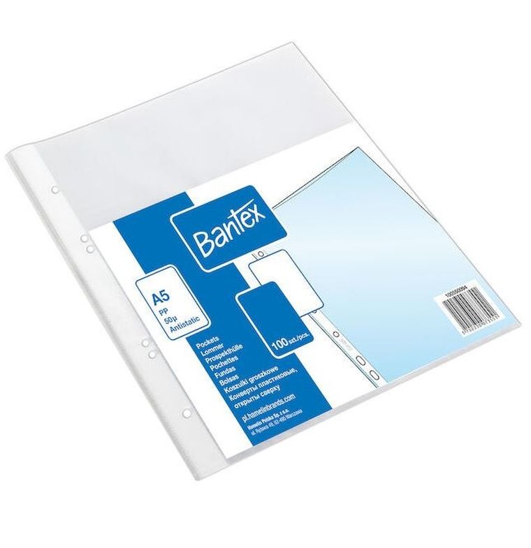 Bantex, bantex, koszulka groszkowa, A5, PP, 50 MIC. w folii, 100 szt.