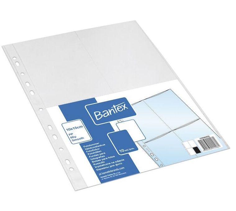 Bantex, koszulka na zdjęcia pionowa, 10-15 cm, PP, 100MIC. 10 szt.