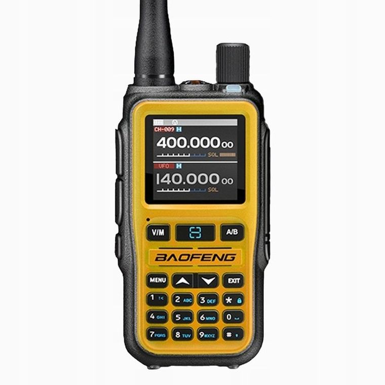 Baofeng, krótkofalówka, UV-5R EU MINI USB-C, Bluetooth VHF UHF Pasmo Lotnicze, Orange, antena 15 cm