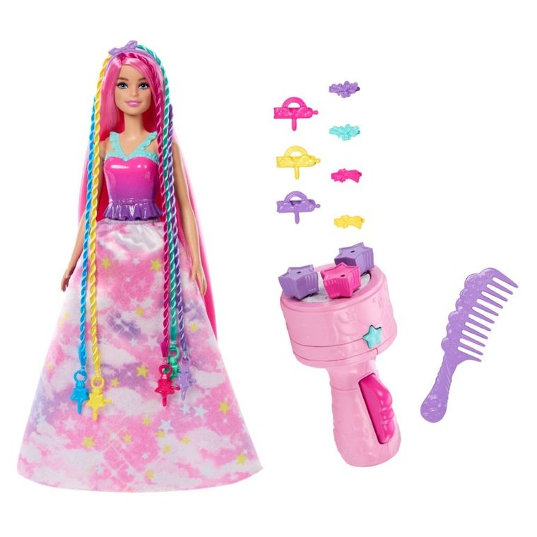 Barbie Dreamtopia, Zakręcone pasemka, lalka księżniczka z akcesoriami