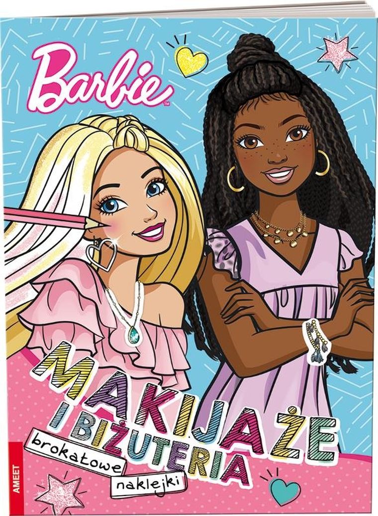 Barbie. Malowanka A5. Makijaże i biżuteria. Naklejki