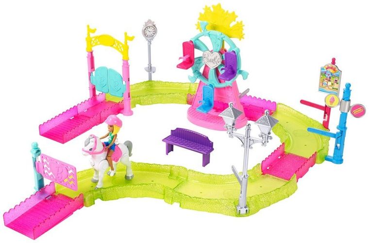 Barbie, On the Go, Wesołe miasteczko, zestaw z kucykiem i lalką