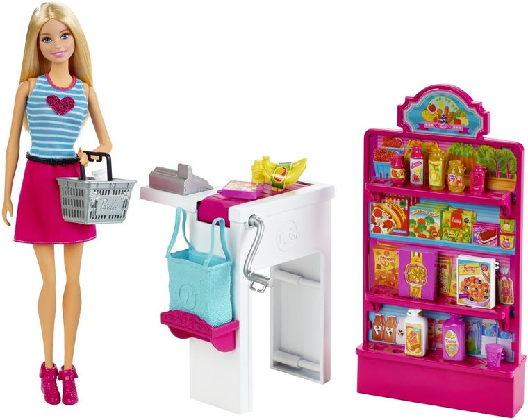 Barbie, Sklep spożywczy, zestaw z lalką