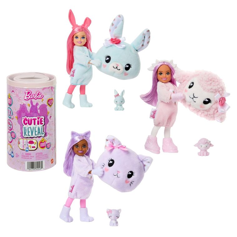 Barbie x Care Bears, Cutie Reveal, Troskliwe Misie, lalka Chelsea