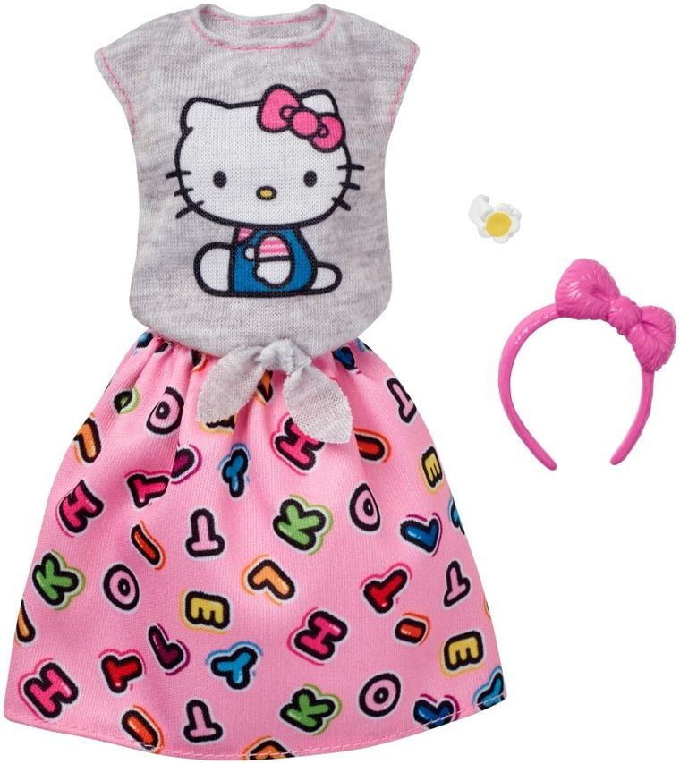 Barbie, zestaw ubranek i akcesoriów dla lalki, Hello Kitty