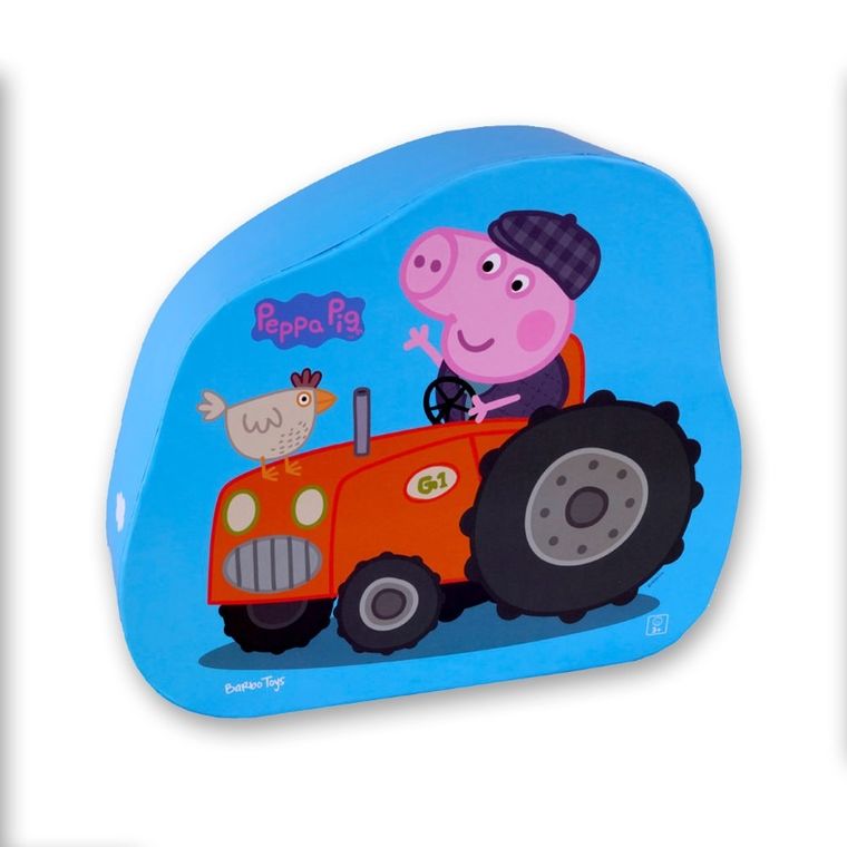 Barbo Toys, Świnka Peppa, Farmer George, puzzle w ozdobnym pudełku, 2 układanki