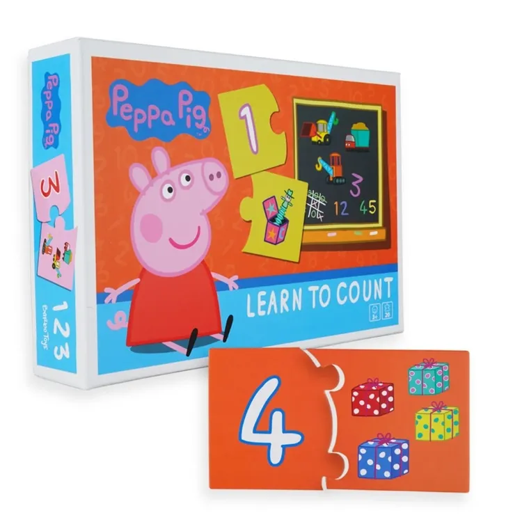Barbo Toys, Świnka Peppa, Nauka liczenia, puzzle edukacyjne, 10 układanek, 20 elementów