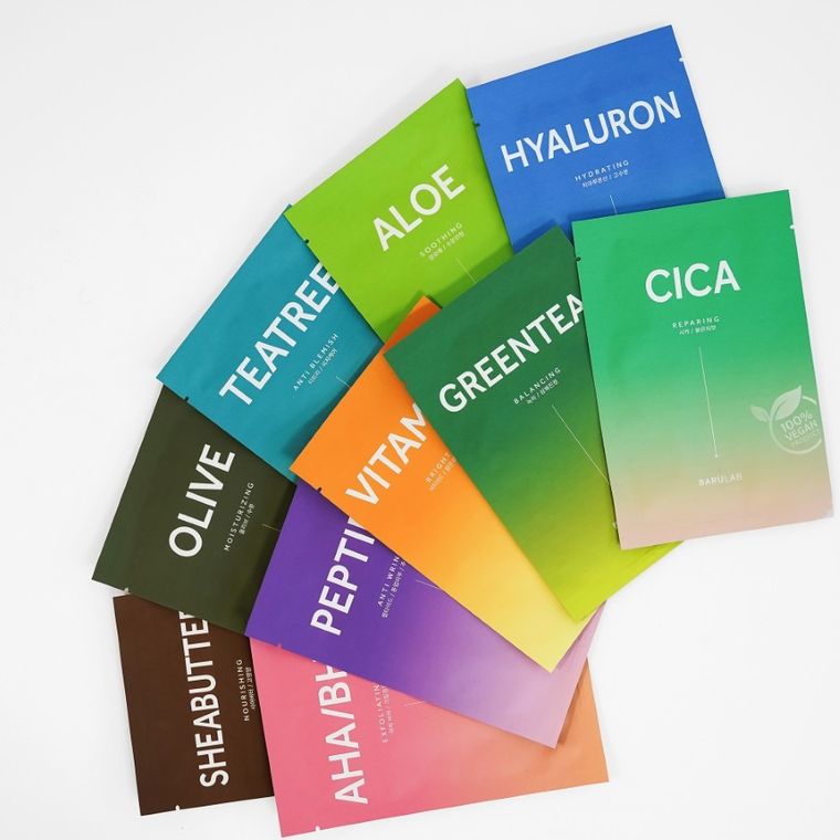 Barulab, The Clean Vegan, zestaw masek wegańskich, 10 szt.