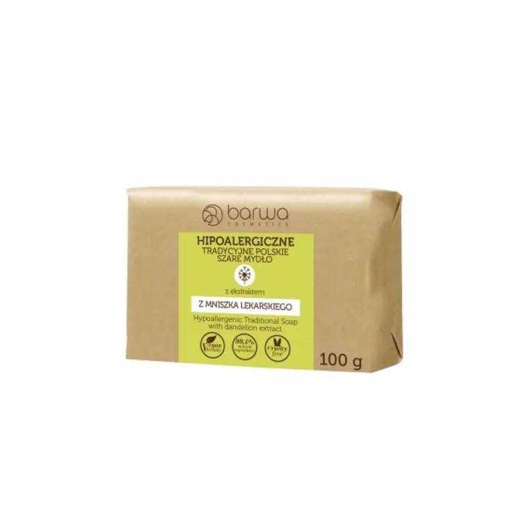 Barwa, hipoalergiczne tradycyjne polskie szare mydło, Mniszek Lekarski, 100g