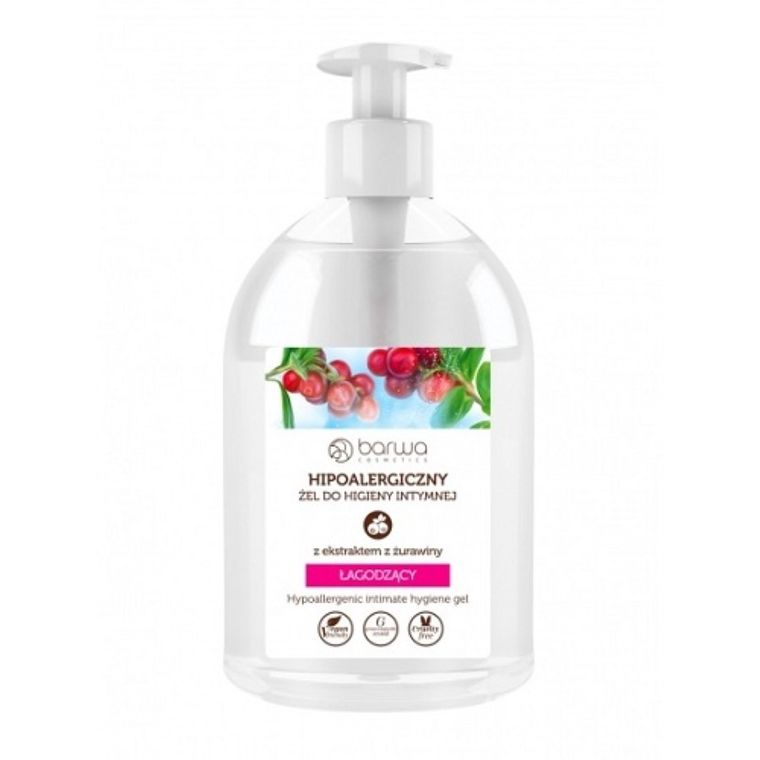 Barwa, hipoalergiczny nawilżający żel do higieny intymnej, Żurawina, 500 ml
