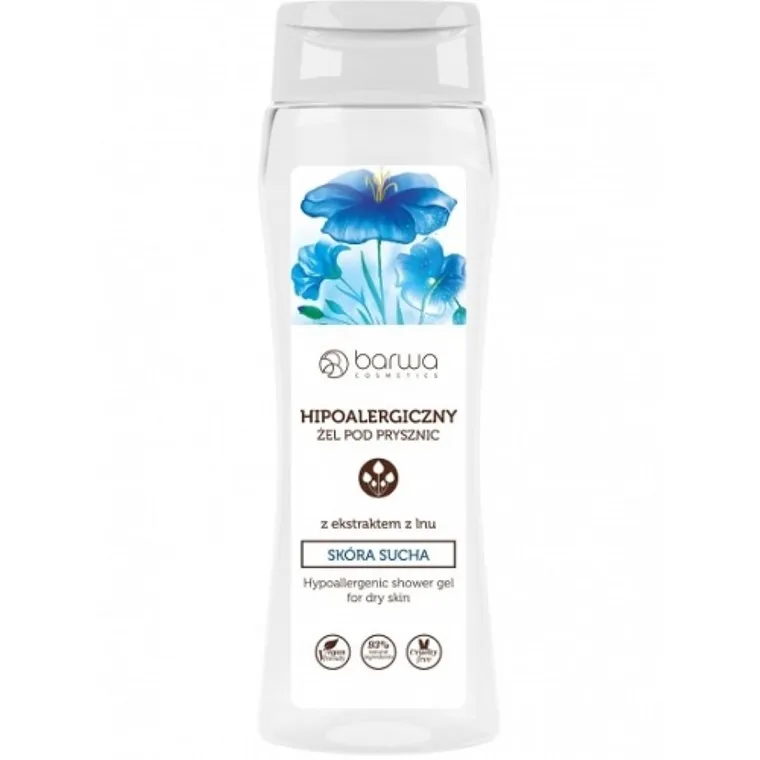 Barwa, hipoalergiczny żel pod prysznic do skóry suchej, Len, 400 ml