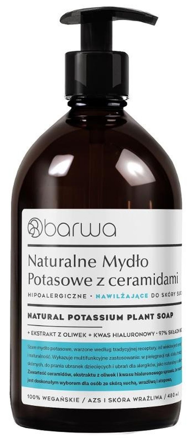 Barwa, mydło w płynie potasowe nawilżające, 480 ml
