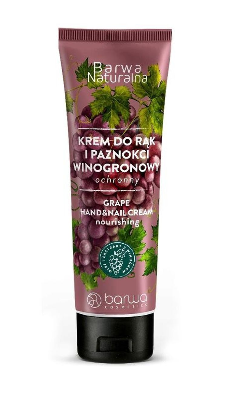 Barwa, Naturalna, krem ochronny do rąk i paznokci, winogronowy, 100 ml