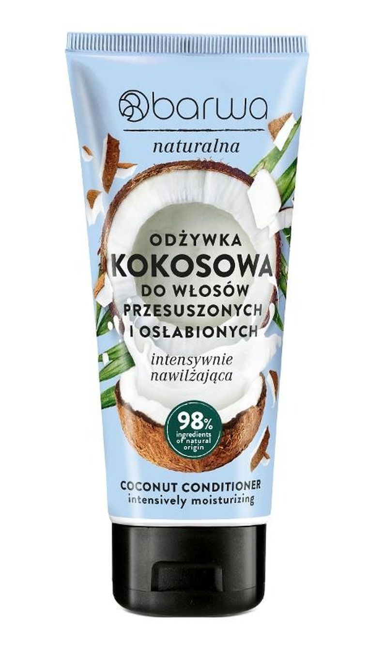 Barwa, naturalna odżywka intensywnie nawilżająca do włosów, kokosowa, 200 ml