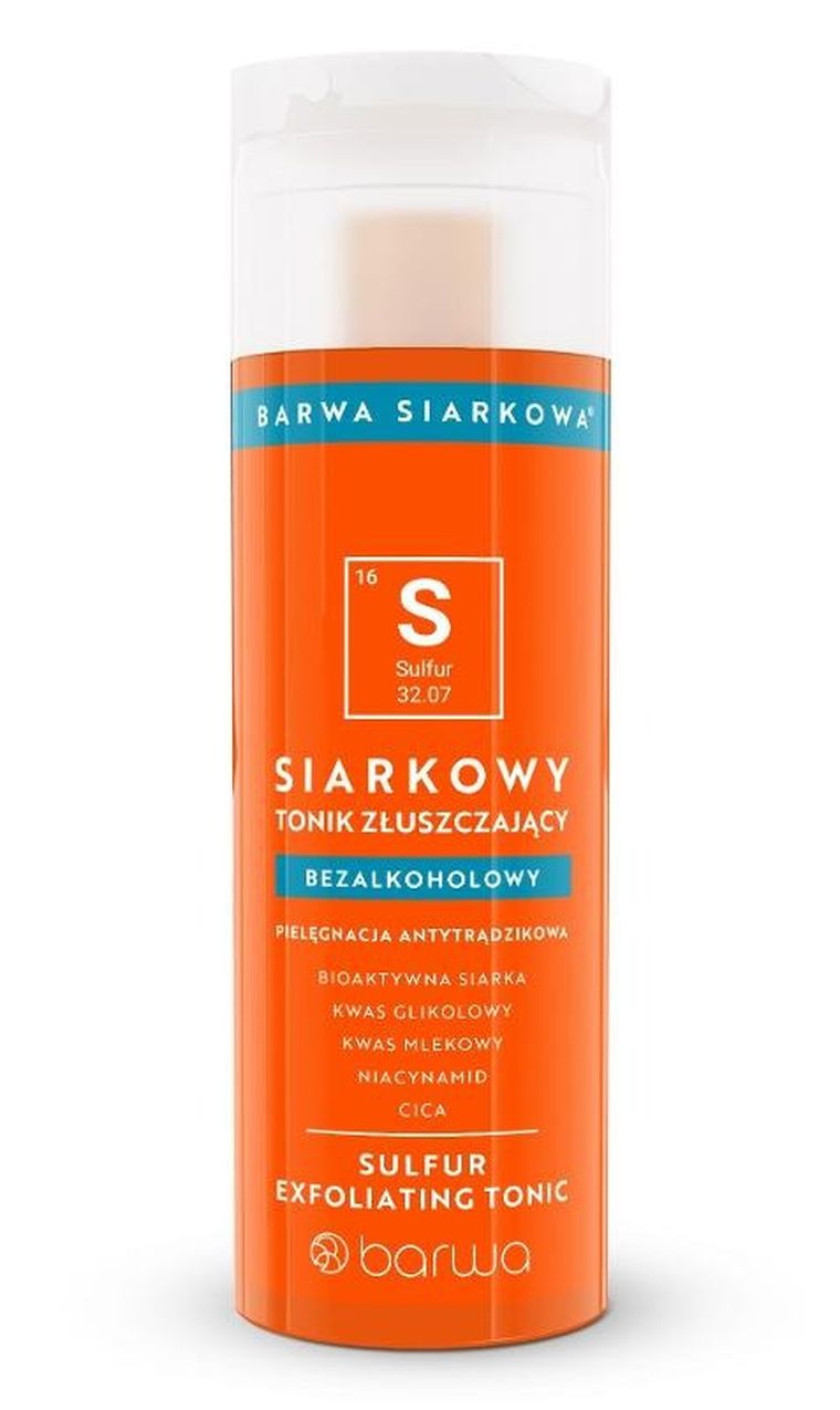 Barwa, Siarkowa, siarkowy tonik złuszczający, bezalkoholowy, 200 ml