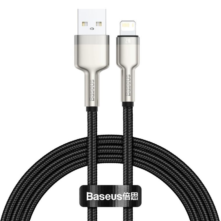 Baseus, Cafule, Lightning 2.4a, Kabel USB, 1m, czarny