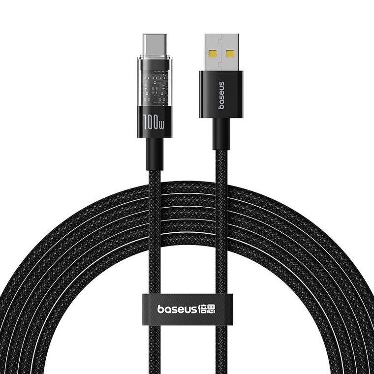 Baseus, kabel, Gem USB-USB C 100W 2m, czarny