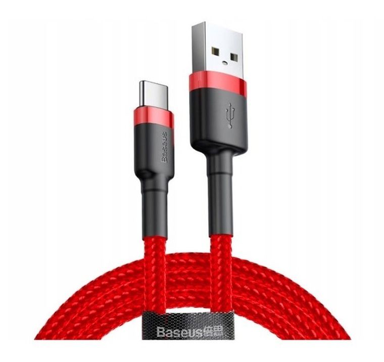 Baseus, kabel Kevlar USB do Type-C, 3A, 0, 5 metra, czerwony