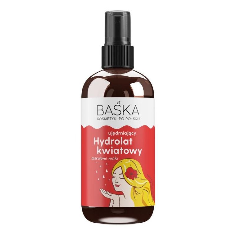 Baśka, hydrolat kwiatowy do twarzy ujędrniający, czerwone maki, 100 ml