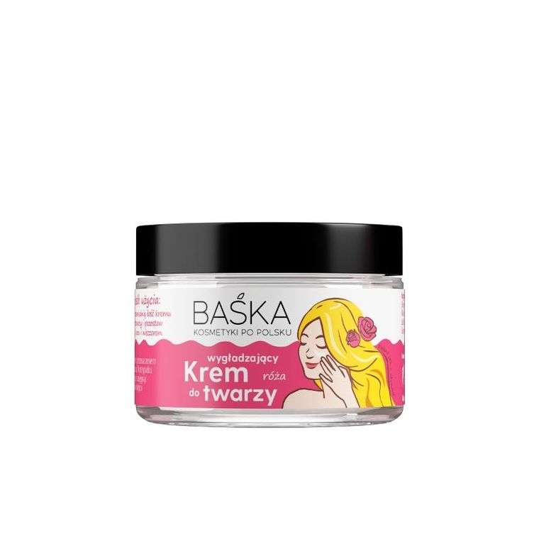 Baśka, krem do twarzy wygładzający, róża, 50 ml