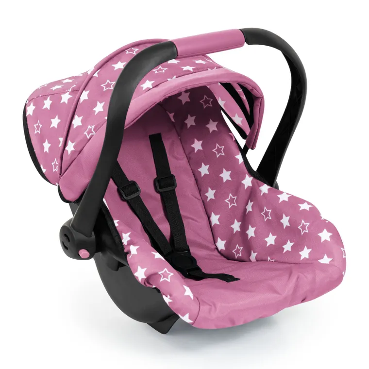Bayer Design, Deluxe, fotelik samochodowy dla lalek z baldachimem, różowy