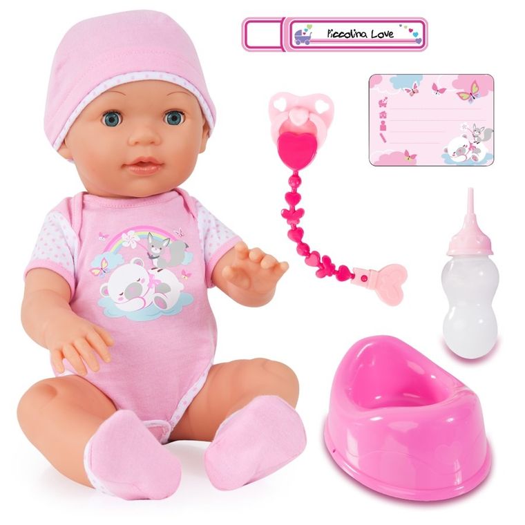 Bayer Design, Piccolina Love, interaktywna lalka bobas z akcesoriami, 42 cm
