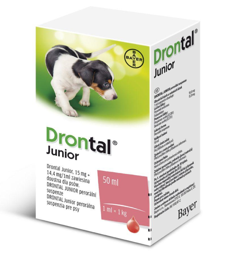 Bayer, Drontal Junior, zawiesiny do odrobaczenia psów, 50 ml