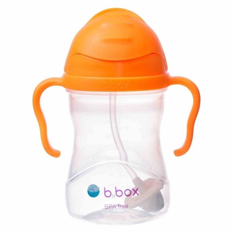 b.box, bidon ze słomką, pomarańczowy, 240 ml