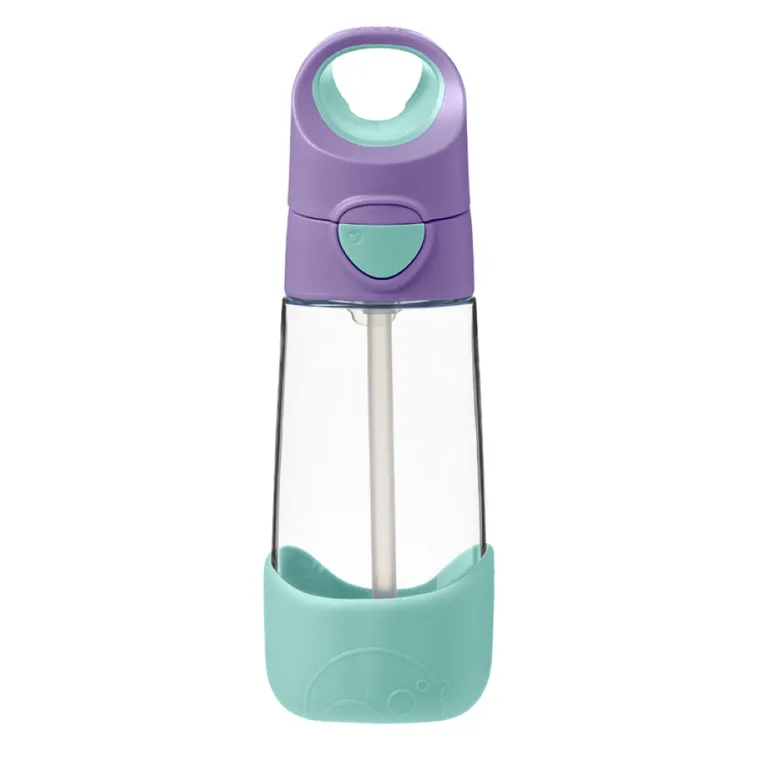 b.box, Lilac Pop, butelka tritanowa ze słomką, 450 ml