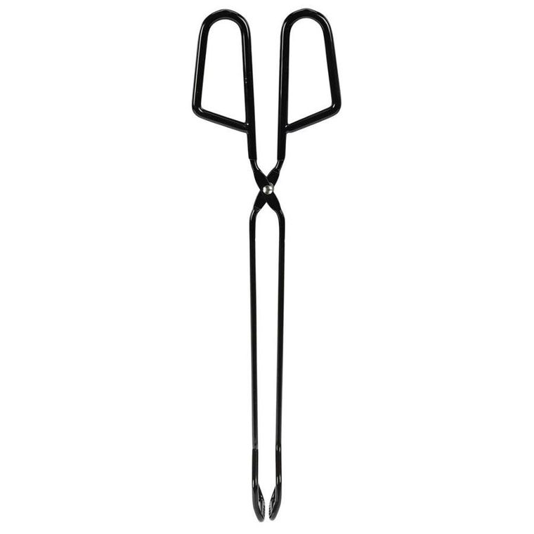 BBQ, szczypce grillowe, metalowe, czarne, 31.5 cm