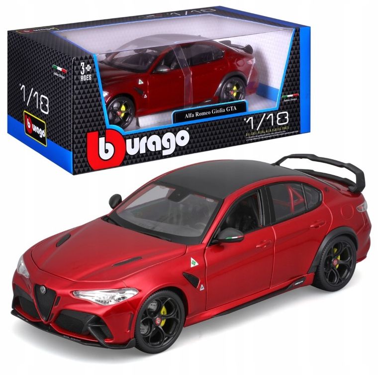 Bburago, Alfa Romeo Giulia GTA Metal, model pojazdu, red, 1:18