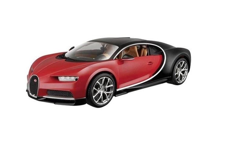 Bburago, Bugatti Chiron, pojazd, black/red, 1:18